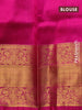 Pure uppada silk saree pink shade with silver & gold zari woven buttas and long zari woven border