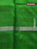 Pure uppada silk saree red and green with allover thread & silver zari woven floral buttas and silver zari woven simple border