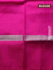 Pure uppada silk saree blue and pink with silver zari woven floral buttas and silver zari woven simple border