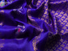 Pure uppada silk saree cs blue and blue with silver & gold zari woven buttas and long zari woven border