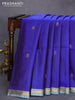 Pure soft silk saree royal blue and pastel blue with zari woven buttas and small zari woven border