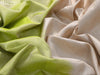 Pure soft silk saree pista green and beige with allover zari stripe weaves and rettapet zari woven border