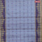 Bengal cotton saree bluish grey and blue with allover thread weaves and thread woven border without blouse