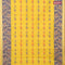 Bengal cotton saree yellow and blue with allover thread weaves and thread woven border without blouse