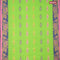 Bengal cotton saree light green and blue pink with thread woven buttas and thread woven border without blouse