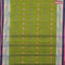 Bengal cotton saree light green and blue pink with thread woven buttas and thread woven border without blouse