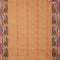 Bengal cotton saree sandal and brown with thread woven buttas and thread woven ikat border without blouse