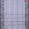 Bengal cotton saree grey and blue with thread woven buttas and long thread woven border without blouse