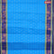 Bengal cotton saree cs blue and blue with thread woven buttas and copper zari woven border without blouse