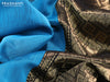 Maheshwari silk cotton saree cs blue and black with thread & zari woven buttas and zari woven border