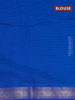 Maheshwari silk cotton saree cs blue and blue with plain body and zari woven border