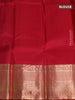 Pure kanjivaram silk saree blue and red with allover zari woven butta weaves and long zari woven border