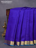 Pure kanjivaram silk saree blue and dual shade of teal blue with zari woven buttas and zari woven border