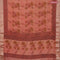 Chanderi silk cotton saree rustic orange and black with natural vegetable prints and zari woven gotapatti lace border