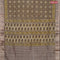 Chanderi silk cotton saree pastel brown shade and sandal with natural vegetable prints and zari woven gotapatti lace border