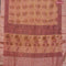 Chanderi silk cotton saree rust shade and black with natural vegetable butta prints and zari woven gotapatti lace border