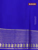 Pure mysore silk saree blue and royal blue with plain body and zari woven border