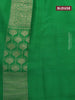 Pure mysore silk saree coffee brown and green with allover zari woven butta weaves and long zari woven border