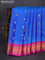 Pure gadwal silk saree blue and pink with zari woven buttas and temple design zari woven border