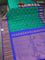 Pure gadwal silk saree green and blue with zari woven buttas and temple design zari woven border