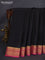 Pure mysore silk saree black and pink with plain body and zari woven border