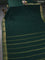 Pure mysore silk saree bottle green with plain body and zari woven border