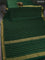 Pure mysore silk saree bottle green with allover zari weaves and zari woven border