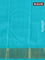 Pure kanchipuram silk saree blue and teal blue with plain body and zari woven korvai border