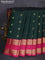 Pure kanchipuram silk saree bottle green and pink with zari woven buttas and rettapet zari woven korvai border