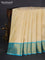 Pure kanchipuram silk saree cream and light blue with zari woven paisley buttas and zari woven border