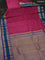 Pure kanchipuram silk saree dark magenta pink and blue with zari woven buttas and rettapet zari woven border