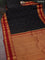 Pure kanchipuram silk saree black and maroon with zari woven buttas and rettapet zari woven border