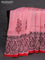 Bishnupuri silk saree peach pink and red with butta prints and printed border