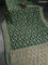 Banarasi georgette saree green with allover thread & zari floral weaves and woven border