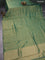 Banarasi semi crepe saree green with allover zari woven brocade weaves and lace work border