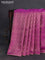 Banarasi semi crepe saree purple with allover zari woven brocade weaves and lace work border