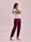 Women Solid Wine Mid Rise Track Pant