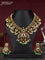 Antique guttapusalu necklace with kemp & cz stones and pearl & green beads hangings