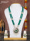 Beaded multilayer green necklace with emerald & cz stones and pearl hangings