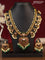 Antique guttapusalu necklace chandbali design with kemp & cz stones and pearl & beads hanging
