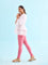 Women Solid Blush Pink Ankle Length Leggings