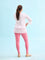 Women Solid Blush Pink Ankle Length Leggings