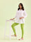 Women Solid Bright Green Ankle Length Leggings