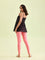 Women Solid Coral Mist Ankle Length Leggings