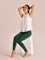 Women Solid Golf Green Ankle Length Leggings