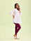 Women Solid Plum Ankle Length Leggings