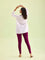 Women Solid Plum Ankle Length Leggings