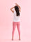 Women Solid Blush Pink Cropped Leggings