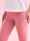 Women Solid Blush Pink Cropped Leggings