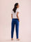 Women Solid Royal Mid Rise Cotton Pants